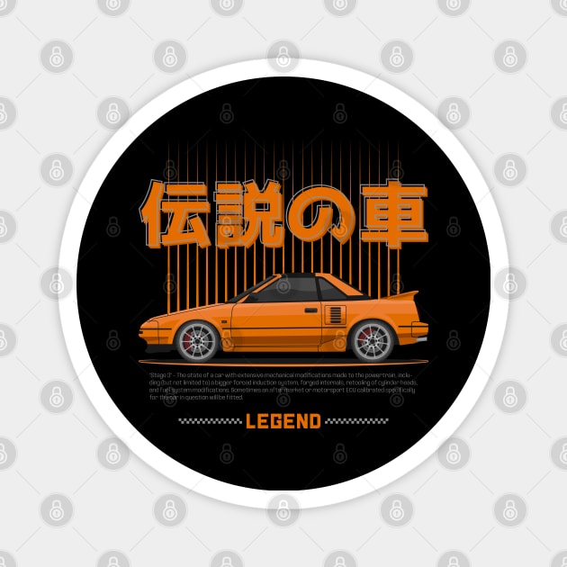 Tuner Orange MR 2 MK1 JDM Magnet by GoldenTuners